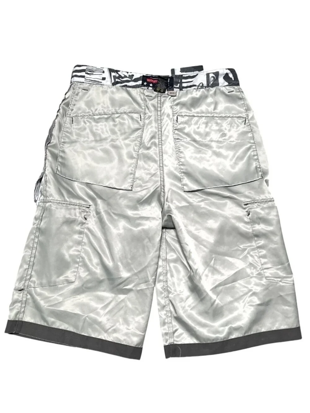 Quiksilver Boys Size 30 Gray Cargo Shorts Classic Fit Surf Skate Outdoor Style